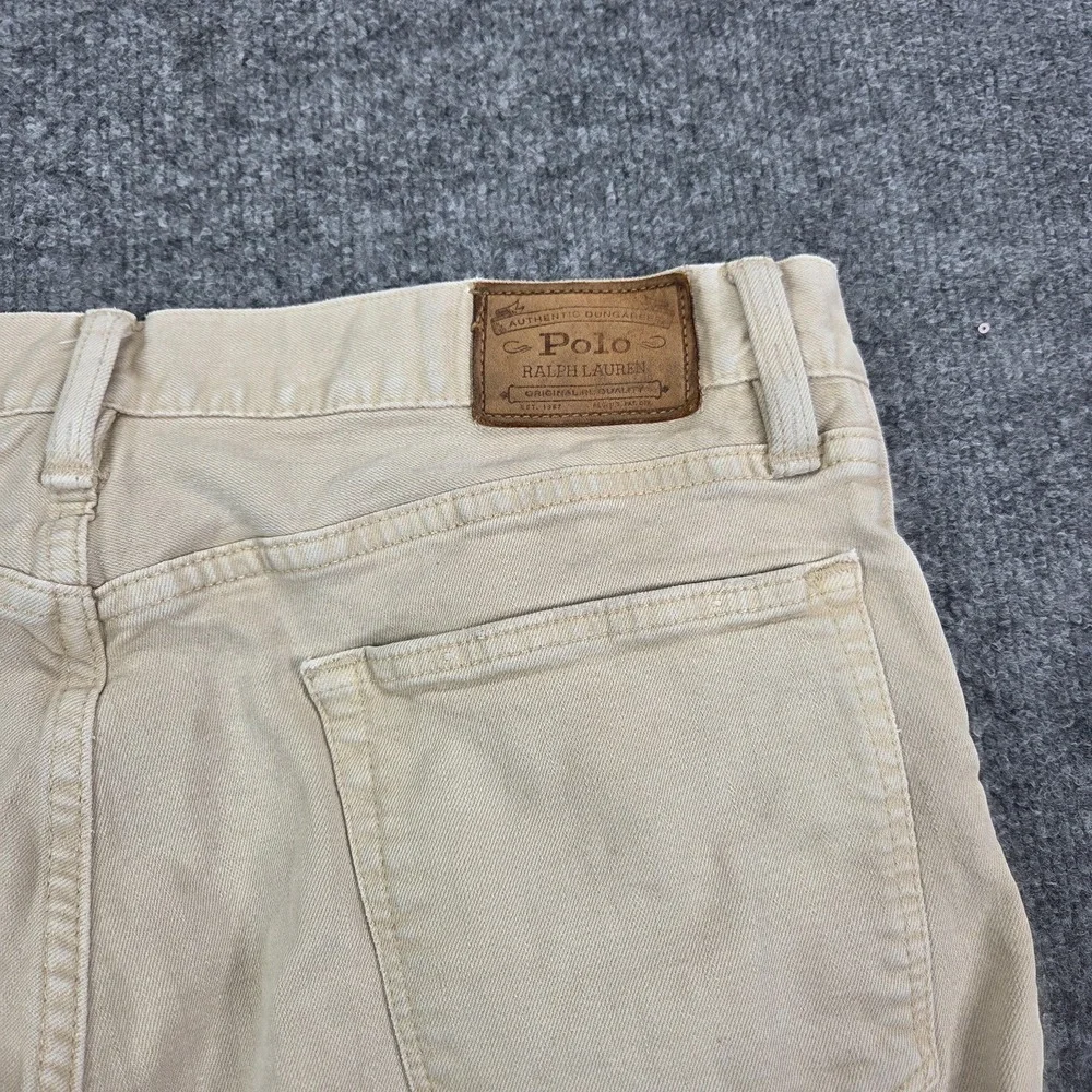 Polo Ralph Lauren Jeans Mens 34x30 Beige Slim Straight‎ Stretch Denim Pants